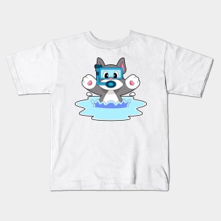 Cat Diver Snorkel Diving Kids T-Shirt